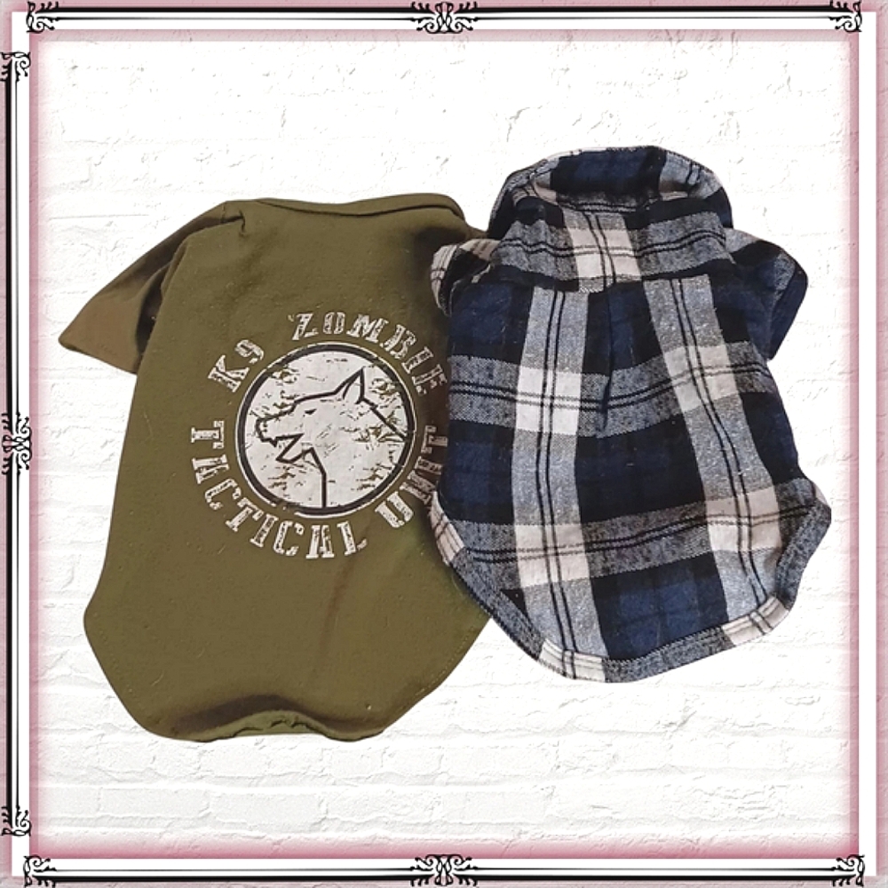 Small Breed Dog T-Shirt & Flannel Top